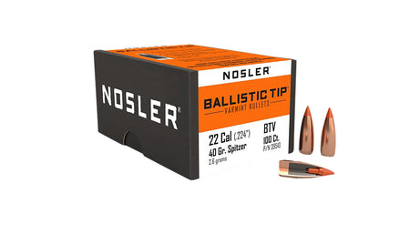 Nosler 39510 Ballistic Tip 22Cal 40gr Spitzer Point 100/Box