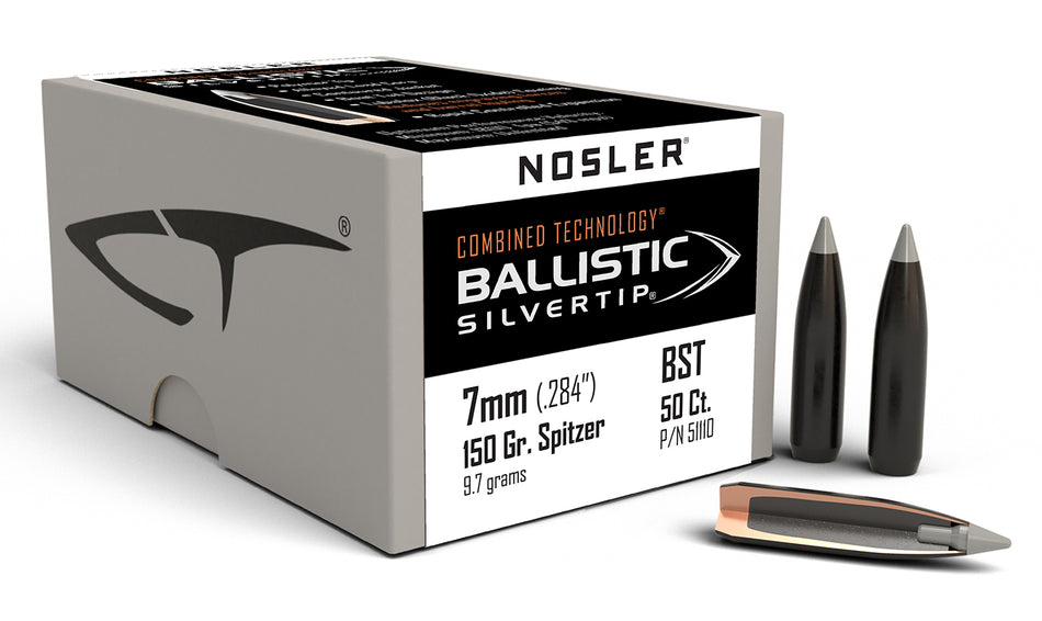 Nosler 51110 Ballistic Silvertip 7mm 150gr Spitzer Point 50/Box
