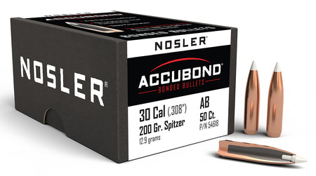 Nosler 54618 AccuBond 30Cal 200gr Spitzer Point 50/Box