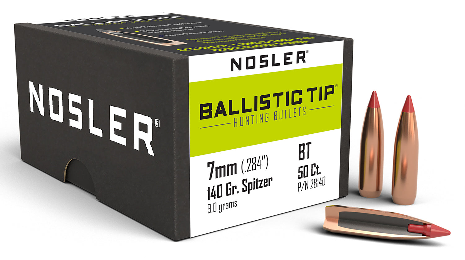 Nosler 28140 Ballistic Tip 7mm 140gr Spitzer 50/Box
