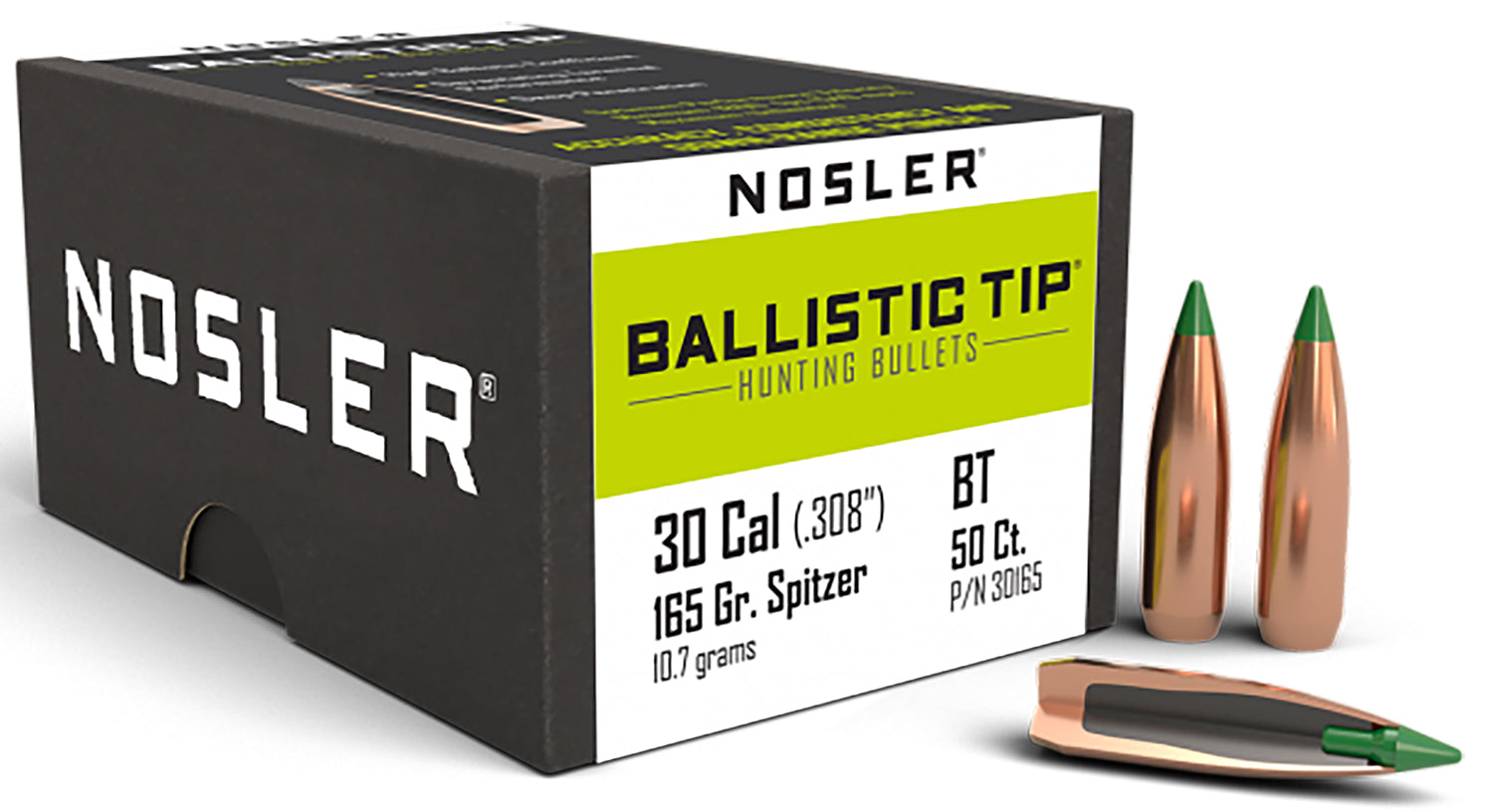 Nosler 30165 Ballistic Tip 30Cal 165gr Spitzer 50/Box
