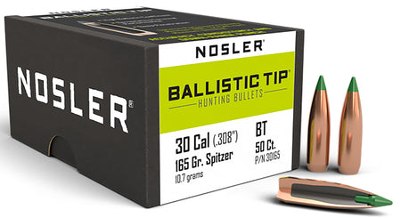 Nosler 30165 Ballistic Tip 30Cal 165gr Spitzer 50/Box