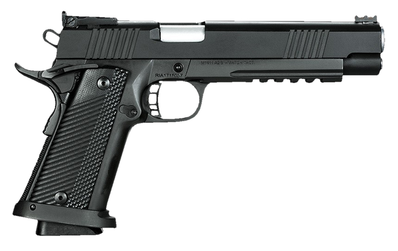 Rock Island 52000 Pro Ultra Match HC 10mm Auto Caliber with 6" Barrel, 16+1 Capacity, Overall Black Parkerized Finish Steel, Picatinny Rail/Beavertail Frame, Serrated Slide & Black G10 Grip