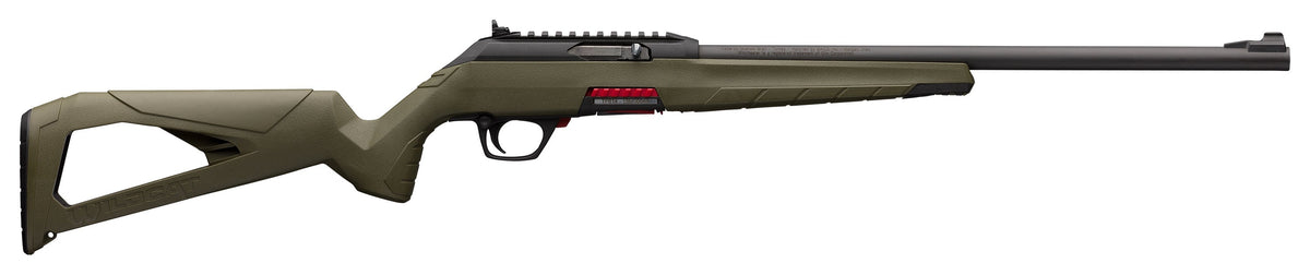 Winchester Repeating Arms 521139102 Wildcat Full Size 22 LR 10+1 18" Matte Blued Sporter Barrel, Picatinny Rail Matte Black Polymer Receiver, OD Green Skeletonized Synthetic Stock, Ambidextrous