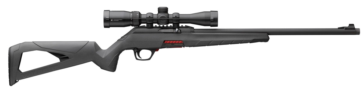 Winchester Repeating Arms 521156102 Wildcat w/Optic Full Size 22 LR 10+1 18" Matte Black Threaded Sporter Barrel, Matte Black Picatinny Rail Polymer Receiver, Gray Thumbhole w/Picatinny Rail Synthetic