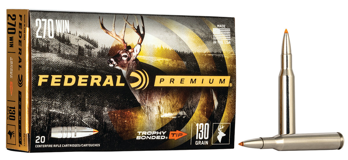 Federal P270TT1 Premium Trophy Bonded Tip 130 Grain .270 Winchester 3060 fps