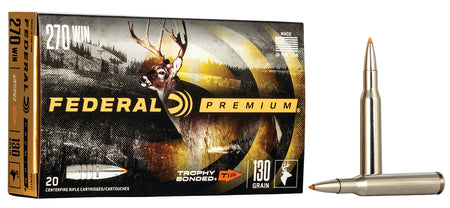 Federal P270TT1 Premium Trophy Bonded Tip 130 Grain .270 Winchester 3060 fps