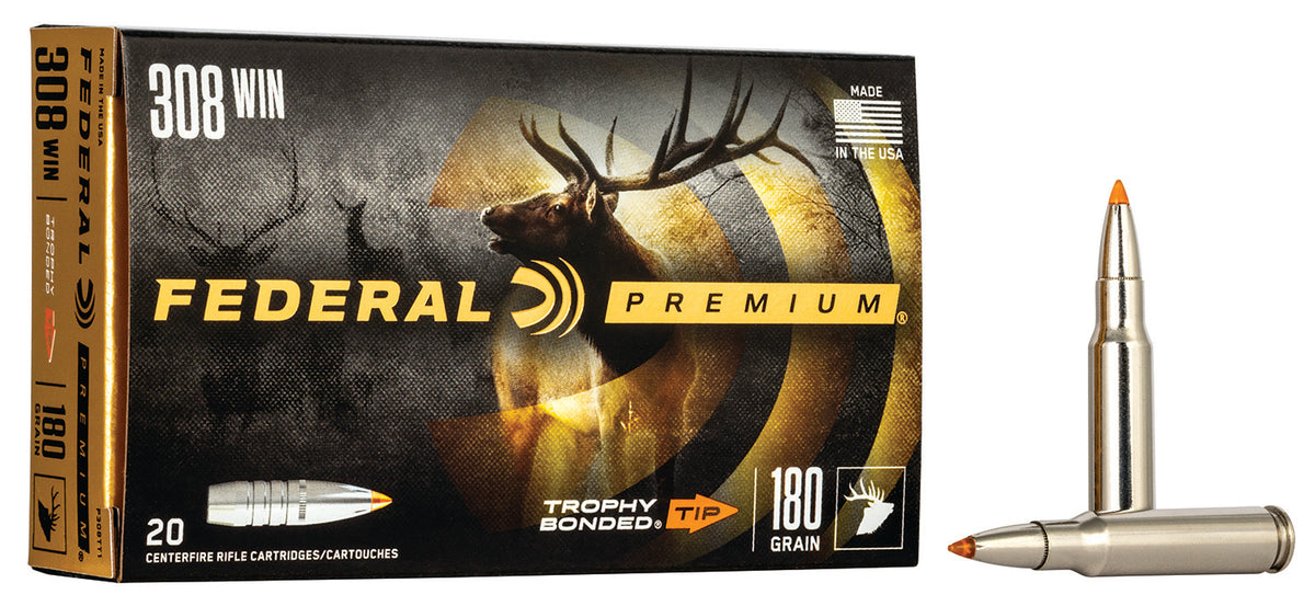 Federal P308TT1 Premium Trophy Bonded Tip 180 Grain .308 Win / 7.62x51mm 2620 fps