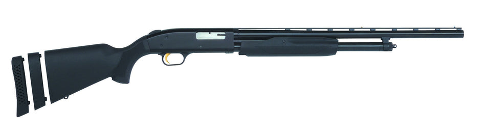 Mossberg 54210 500 Super Bantam Youth 20 Gauge Pump 3" 5+1 22" Blued Vent Rib Barrel, Blued Steel Receiver, Adj LOP Black Synthetic Stock, Right Hand