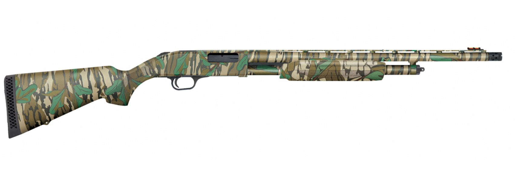 Mossberg 54337 500 Turkey Full Size 20 Gauge Pump 3" 5+1 22" Mossy Oak Greenleaf Vent Rib Barrel, Mossy Oak Greenleaf Optic Ready Receiver, Fixed Mossy Oak Greenleaf Synthetic Stock, Right Hand