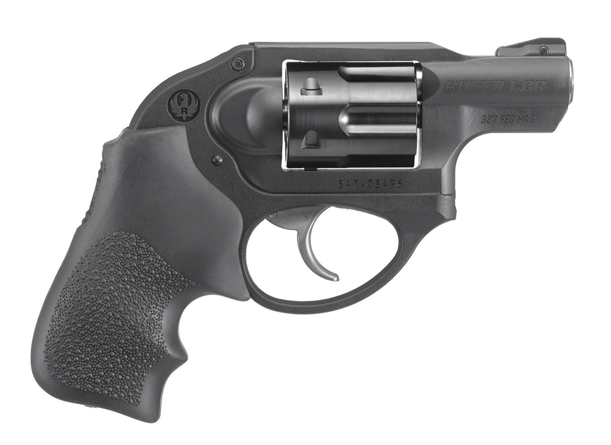 Ruger 5452 LCR Small Frame 327 Federal Mag 6 Shot, 1.87" Matte Black Steel Barrel, Black PVD Cylinder, Matte Black Stainless Steel Frame, Black Hogue Tamer Monogrip, Shrouded Hammer