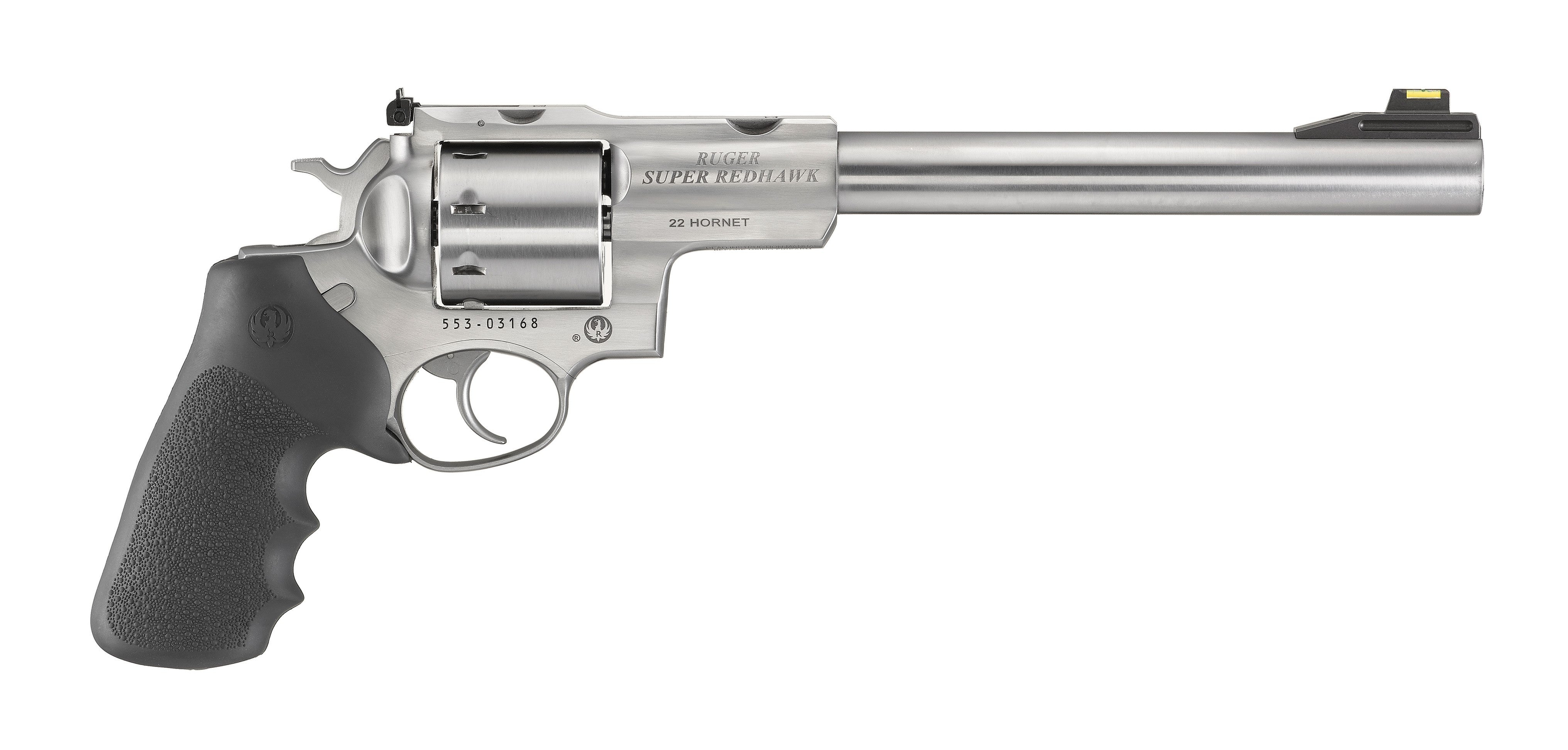 Ruger 5526 Super Redhawk 22 Hornet 8rd 9.50" Satin Stainless Steel Barrel, Cylinder & Frame, Black Hogue Tamer Monogrip Grip, Transfer Bar Safety