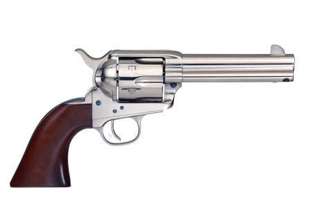 Taylors & Company 555124 1873 Cattleman 357 Mag Caliber with 4.75" Barrel, 6rd Capacity Cylinder, Overall Nickel-Plated Finish Steel & Walnut Grip