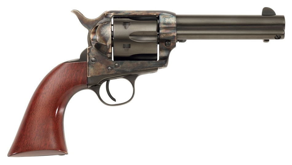 Taylors & Company 555149DE 1873 Cattleman Gunfighter 45 Colt (LC) 6rd 4.75" Blued Cylinder & Barrel Color Case Hardened Steel Frame Walnut Army Size Grip (Taylor Tuned)