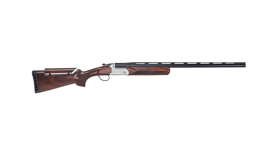 Stevens 23224 555 Compact Trap 12 Gauge 3" 1rd 26" Black Semi-Gloss Vent Rib Barrel, Silver Oiled Turkish Walnut Fixed Adjustable Comb Stock Ambidextrous Hand