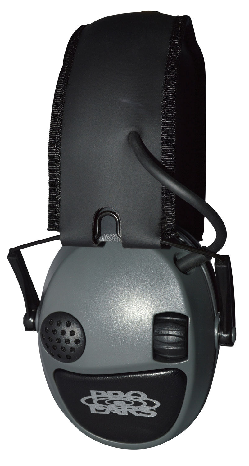 Pro Ears PESILVER Silver 22 Electronic Muff 22 dB Over the Head Gray/Black Adult 1 Pair