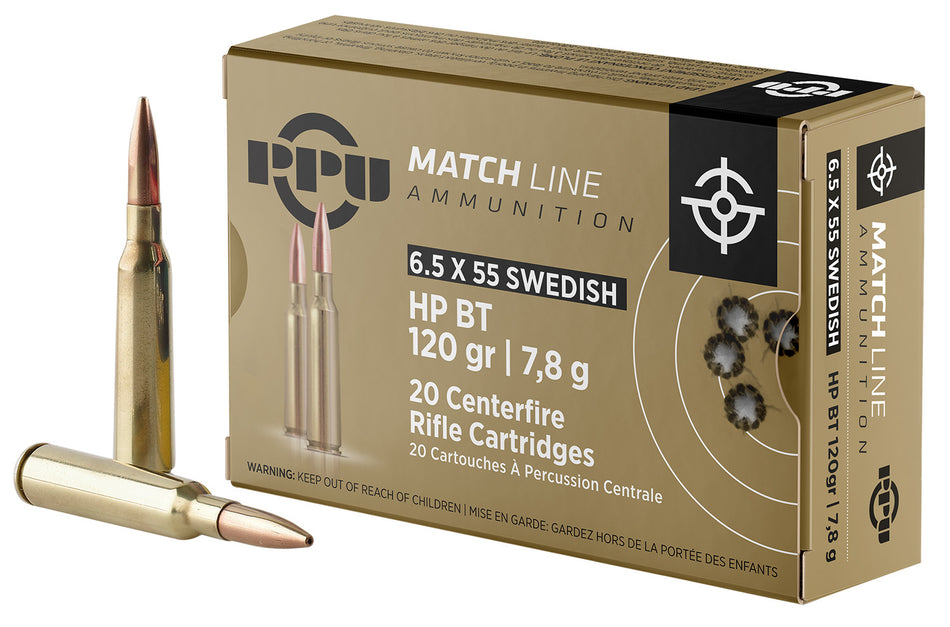 Prvi Partizan 6.5x55mm Swedish Match 120gr BTHP Ammo