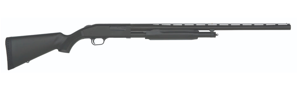 Mossberg 56420 500 All Purpose Full Size 12 Gauge Pump 3" 5+1 28" Matte Blued Vent Rib Barrel, Matte Blued Integral Scope Mount Steel Receiver, Fixed Black Synthetic Stock, Right Hand, Accu-Set Chokes