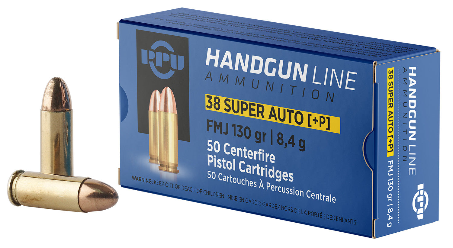 PPU .38 Super +P 130gr FMJ Ammo