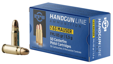 PPU 7.63×25mm Mauser 85gr FMJ Ammo
