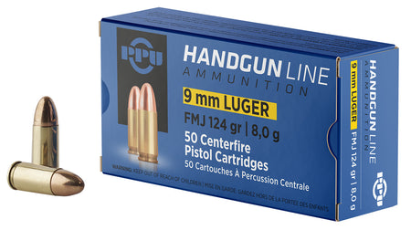 PPU 9mm Luger 124gr FMJ Ammo
