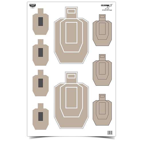 B/C TARGET EZE-SCORER 23"X35" MULTI IPSC PRACTICE PAPER 100/PK