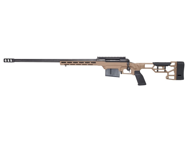 Savage Arms 57695 110 Precision 308 Win 10+1 20", Matte Black Rec/Barrel, Flat Dark Earth Cerakote MDT LSS XL Chassis, Polymer Grip, Left Hand