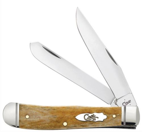 CASE KNIVES ANTIQUE BONE SMOOTH TRAPPER FLUTED BOLSTERS