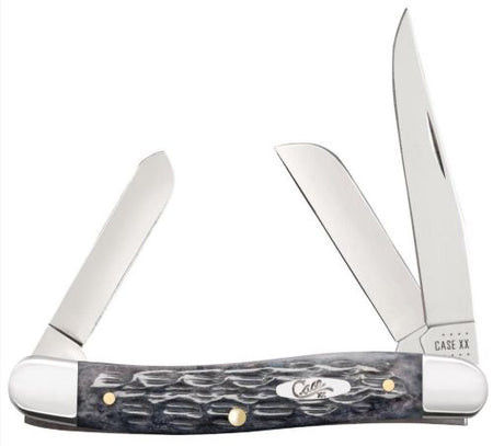 CASE KNIVES POCKET WORN GRAY BONE CRANDALL JIG MED STOCKMAN