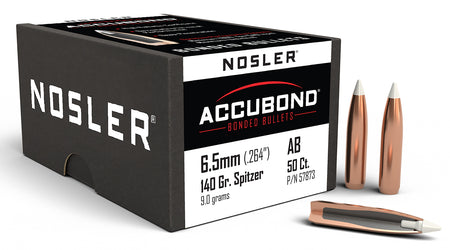 Nosler 57873 AccuBond 6.5Creedmoor 140gr Spitzer Point 50/Box