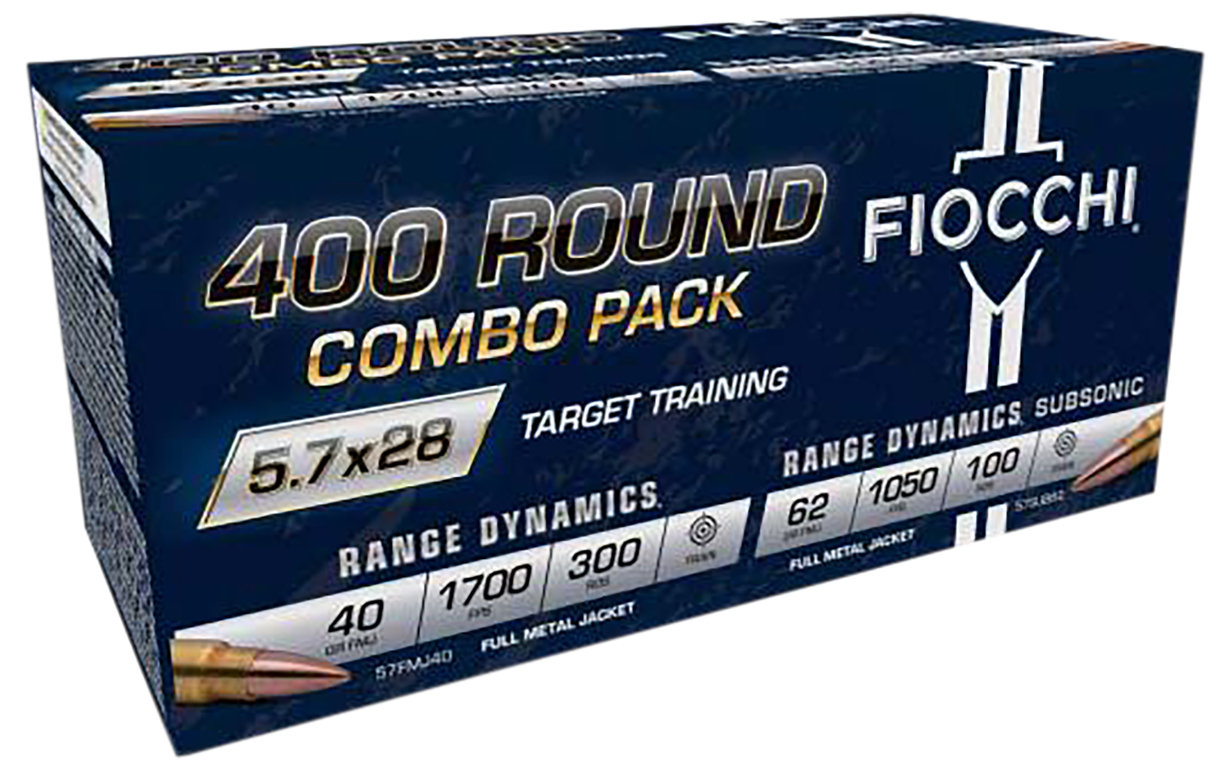 Fiocchi 5.7x28mm Range Dinamics 40/62gr FMJ Combo Pack Ammo