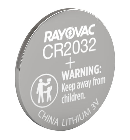 Rayovac KECR20321 CR2032 Lithium Coin Cell Silver 3.0 Volts 225 mAh