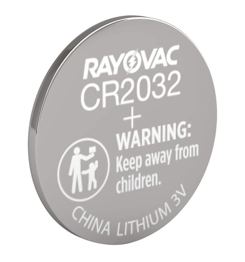 Rayovac KECR20321 CR2032 Lithium Coin Cell Silver 3.0 Volts 225 mAh