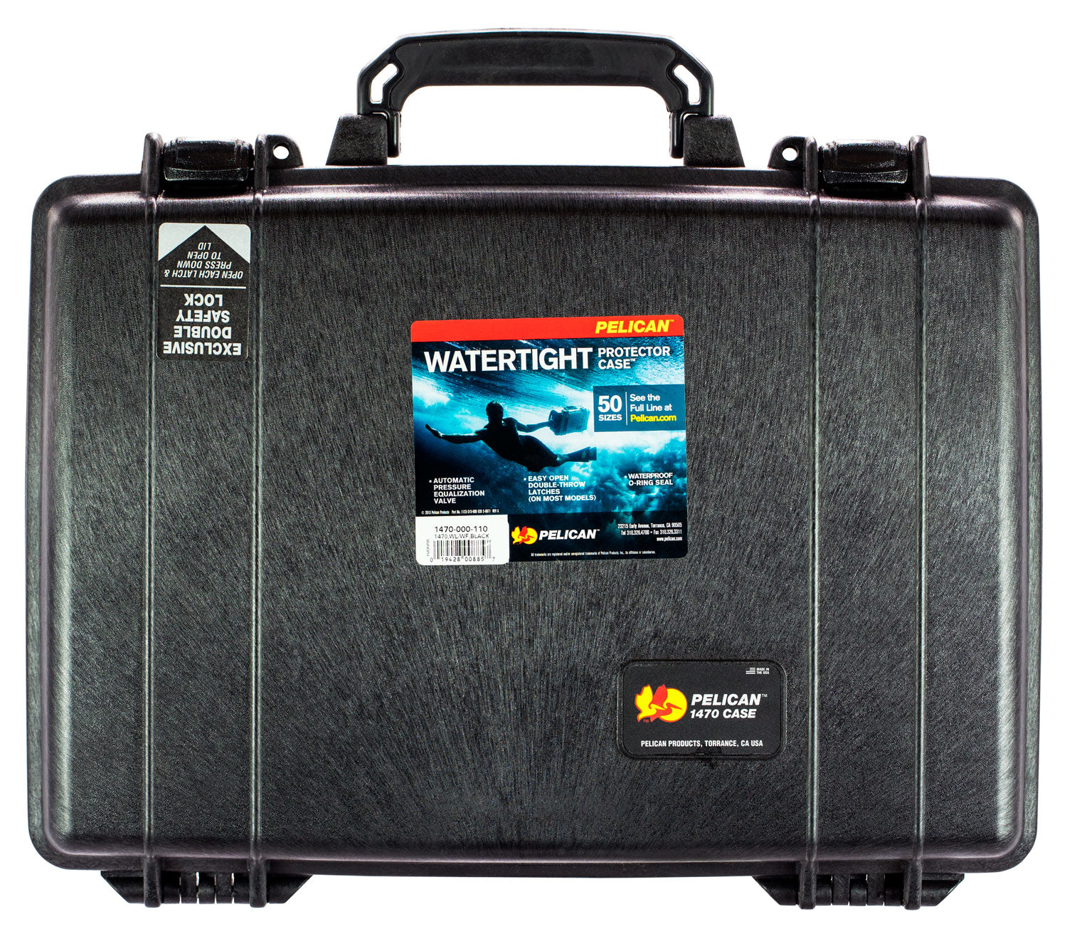 Pelican 1470000110 Protector Laptop Case Black 16" Interior Polymer