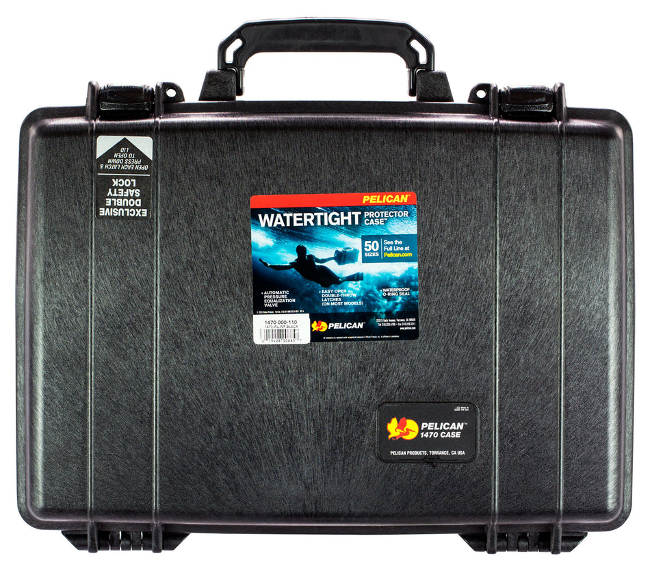 Pelican 1470000110 Protector Laptop Case Black 16" Interior Polymer