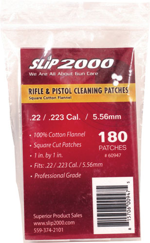 SLIP 2000 CLEANING PATCHES 1" SQUARE .22 CALIBER 180-PACK!