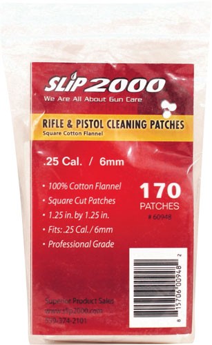 SLIP 2000 CLEANING PATCHES 1.25" SQUARE 25CAL/6MM 170-BA!