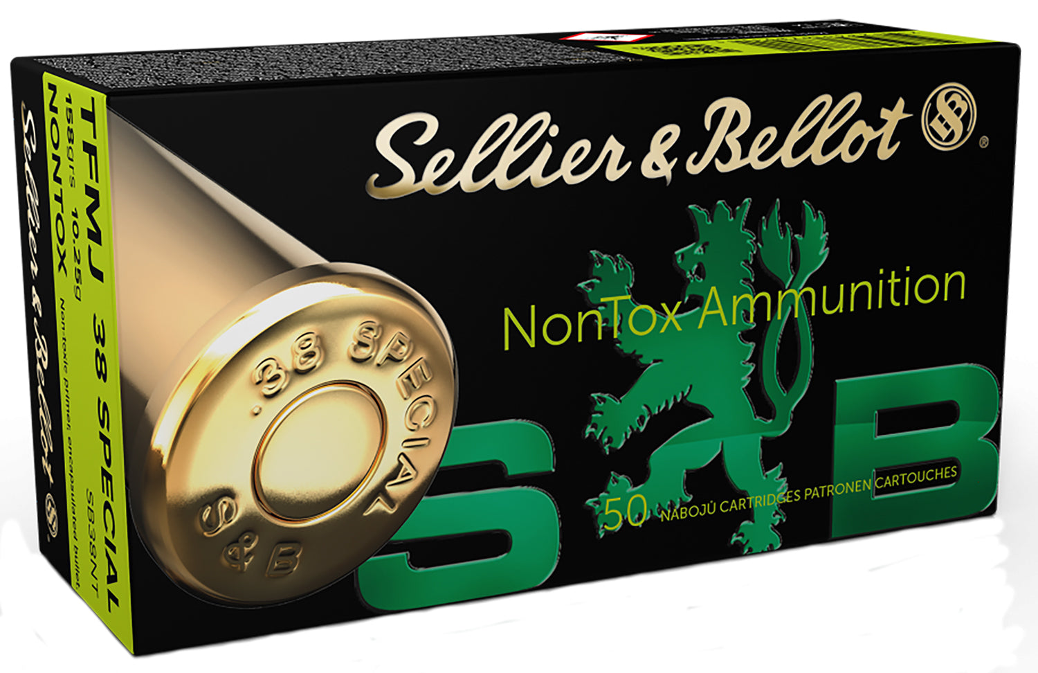 Sellier and Bellot .38 Special Handgun Non-Tox 158gr TMC Ammo