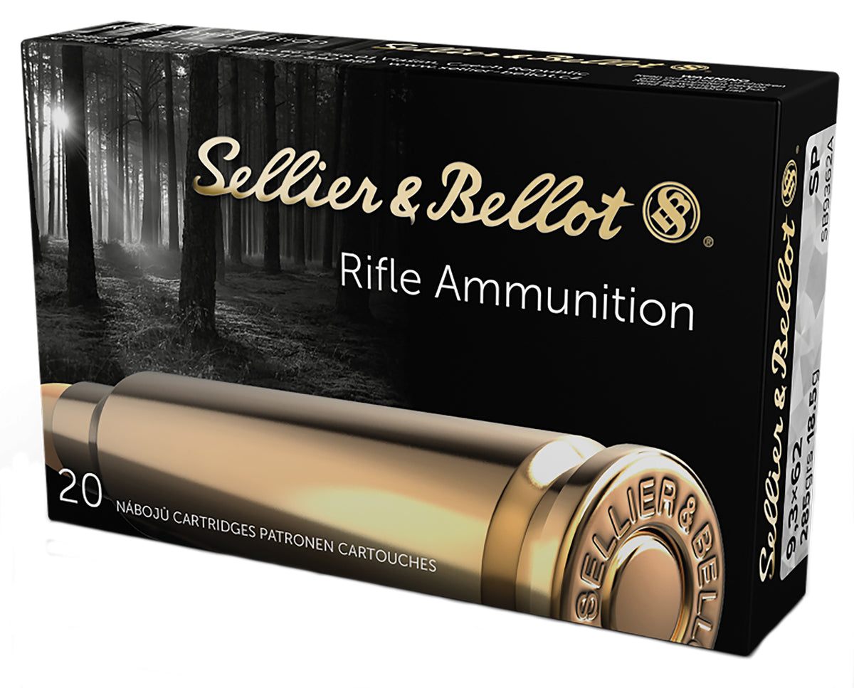 Sellier and Bellot 9.3x62mm Mauser Rifle 286gr JSP Ammo