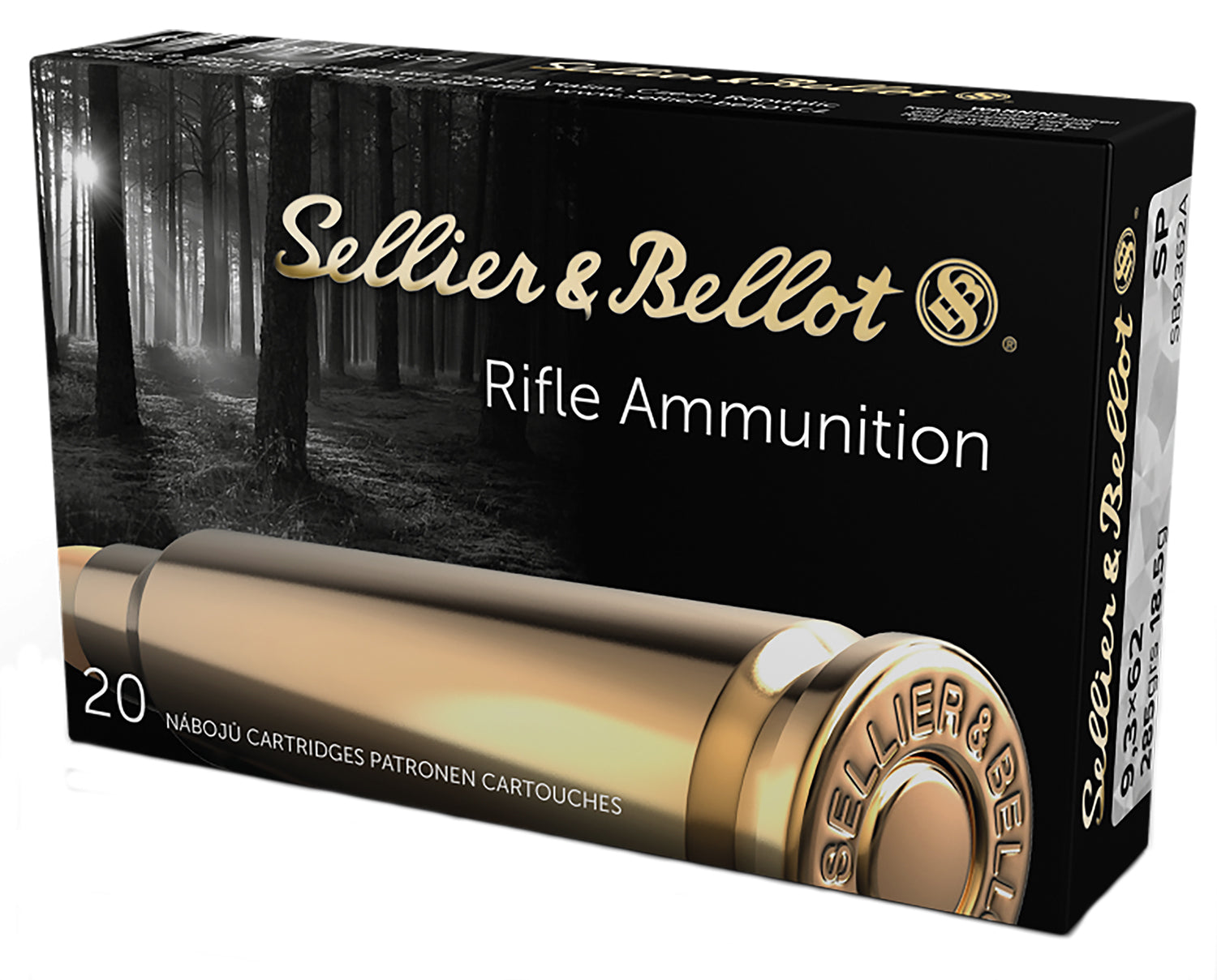 Sellier and Bellot 9.3x62mm Mauser Rifle 286gr JSP Ammo