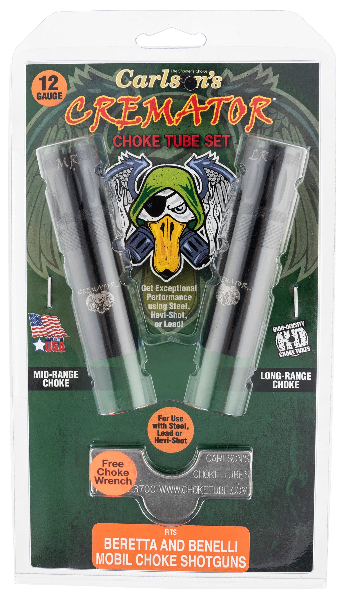 Carlson's Choke Tubes 11612 Cremator 11612 Berretta/Benelli Mobil 12 Gauge Mid/Long Range Non-Ported 17-4 Stainless Steel