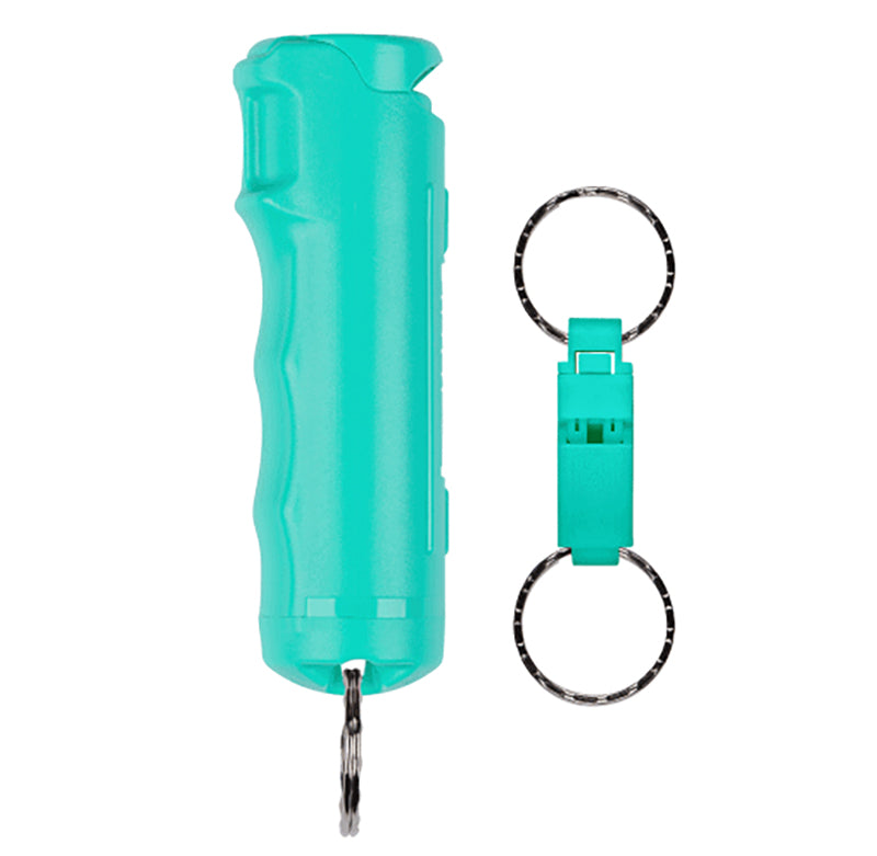 Sabre Pepper Gel with Quick Release Whistle Keychain, .54 Ounces, Mint, Matte Finish F15-MUSG-W2