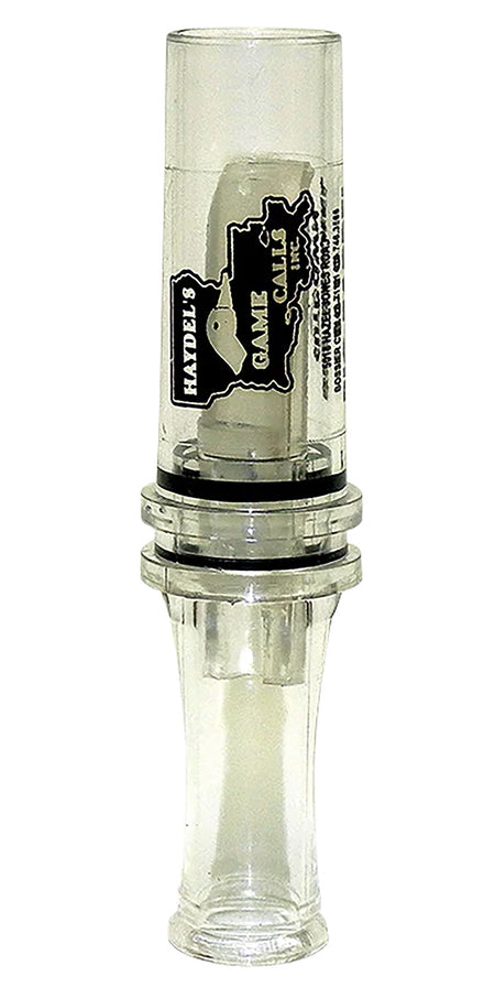 Haydel's Game Calls BC10 Big Barreled Open Call Single Reed Mallard Sounds Attracts Ducks Clear Plastic