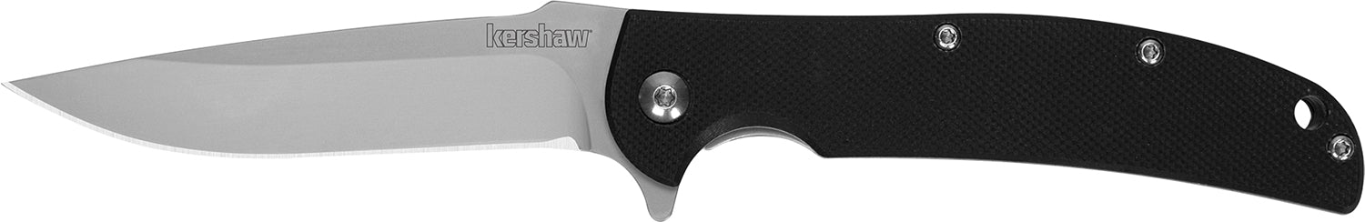 Kershaw 3410 Chill 3.10" Folding Drop Point Plain Bead Blasted 8Cr13MoV SS Blade Black G10 Handle Includes Pocket Clip