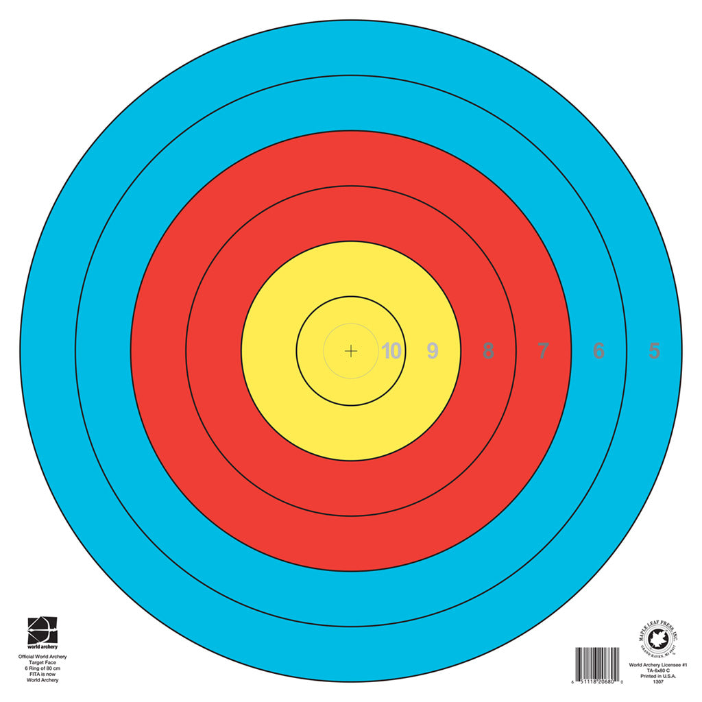 Maple Leaf Target Face FITA 6-Ring 80 cm. 1 pk.