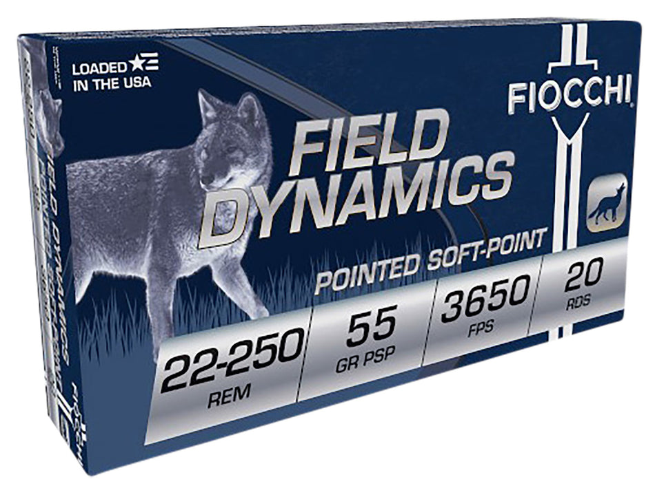 Fiocchi .22-250 Remington Field Dynamics 55gr PSP Ammo
