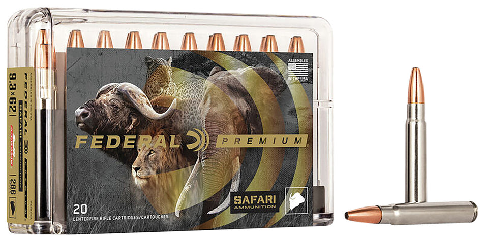 Federal 9.3x62mm Mauser Premium Safari Cape-Shok 286gr JSP Ammo