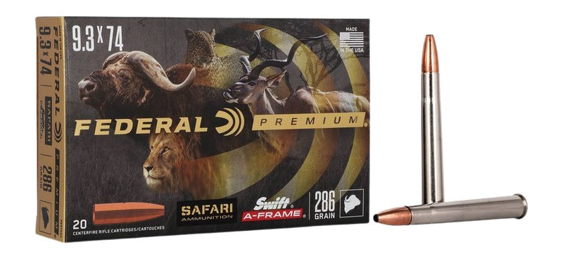 Federal 9.3x72mmR Premium Safari Cape-Shok 286gr JSP Ammo