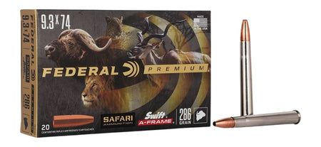 Federal 9.3x72mmR Premium Safari Cape-Shok 286gr JSP Ammo