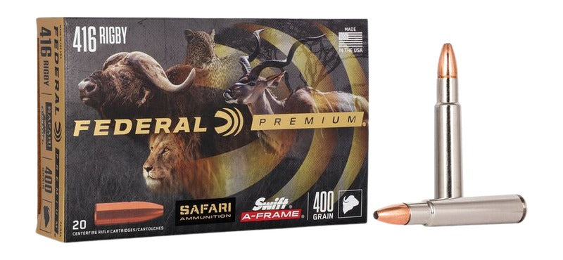 Federal .416 Rigby Premium Safari Cape-Shok 400gr JSP Ammo